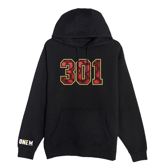 301 Hoodie (Black/Red)
